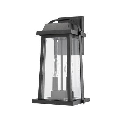 Haglund 2-Light Outdoor Wall Lantern Charlton Home Fixture Finish: Black