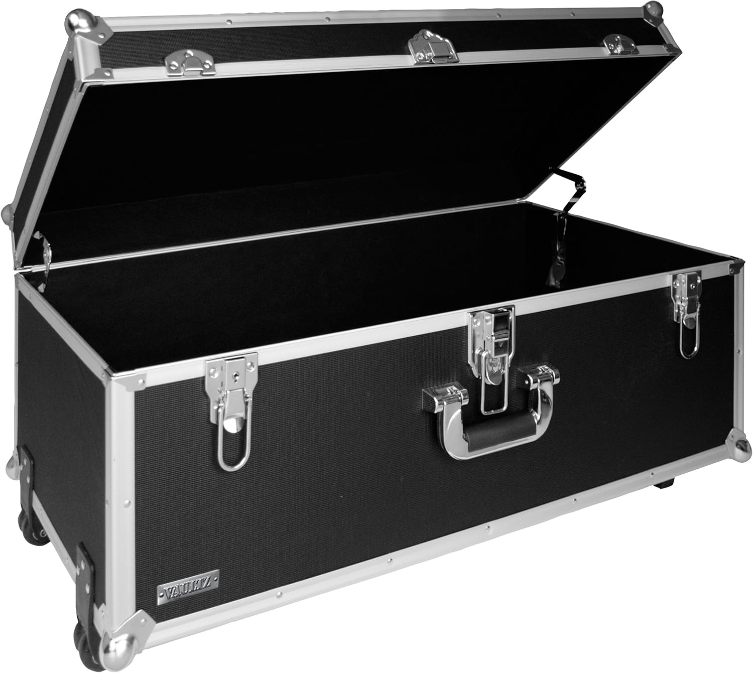 Vaultz 14 x 30 x 16 Inches Locking Extra-Large Storage Chest with Wheels, Black (VZ00355)