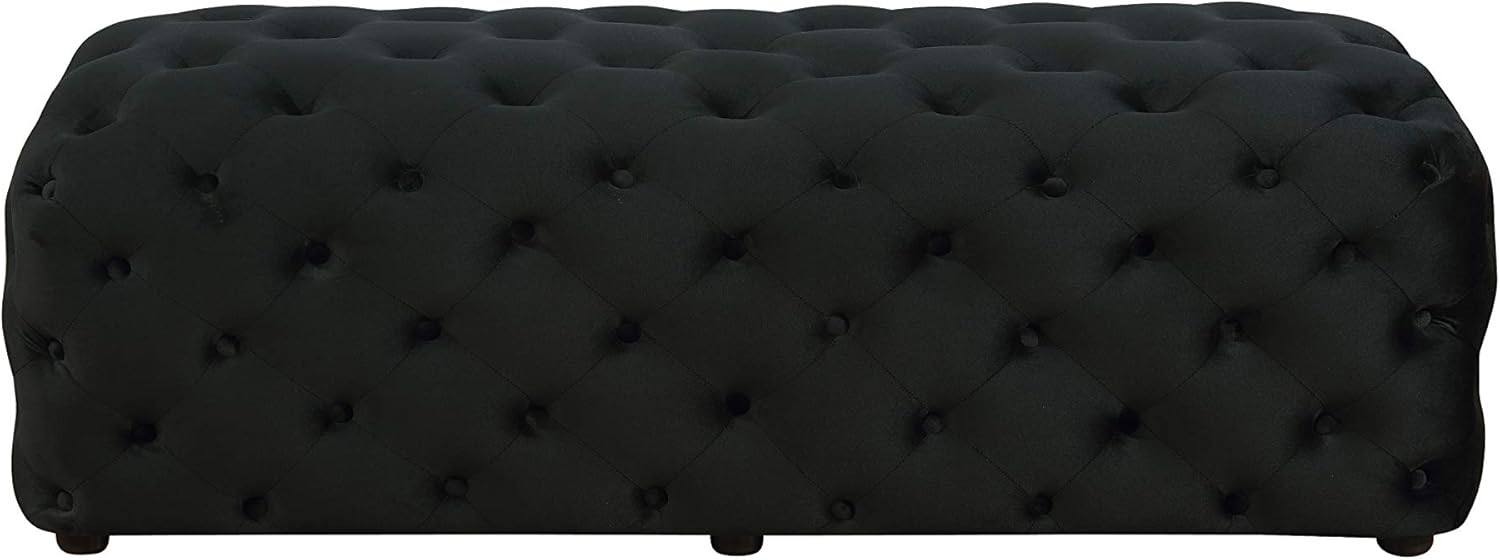 Best Master Furniture SH003 Rectangle Ottoman, Black Velvet