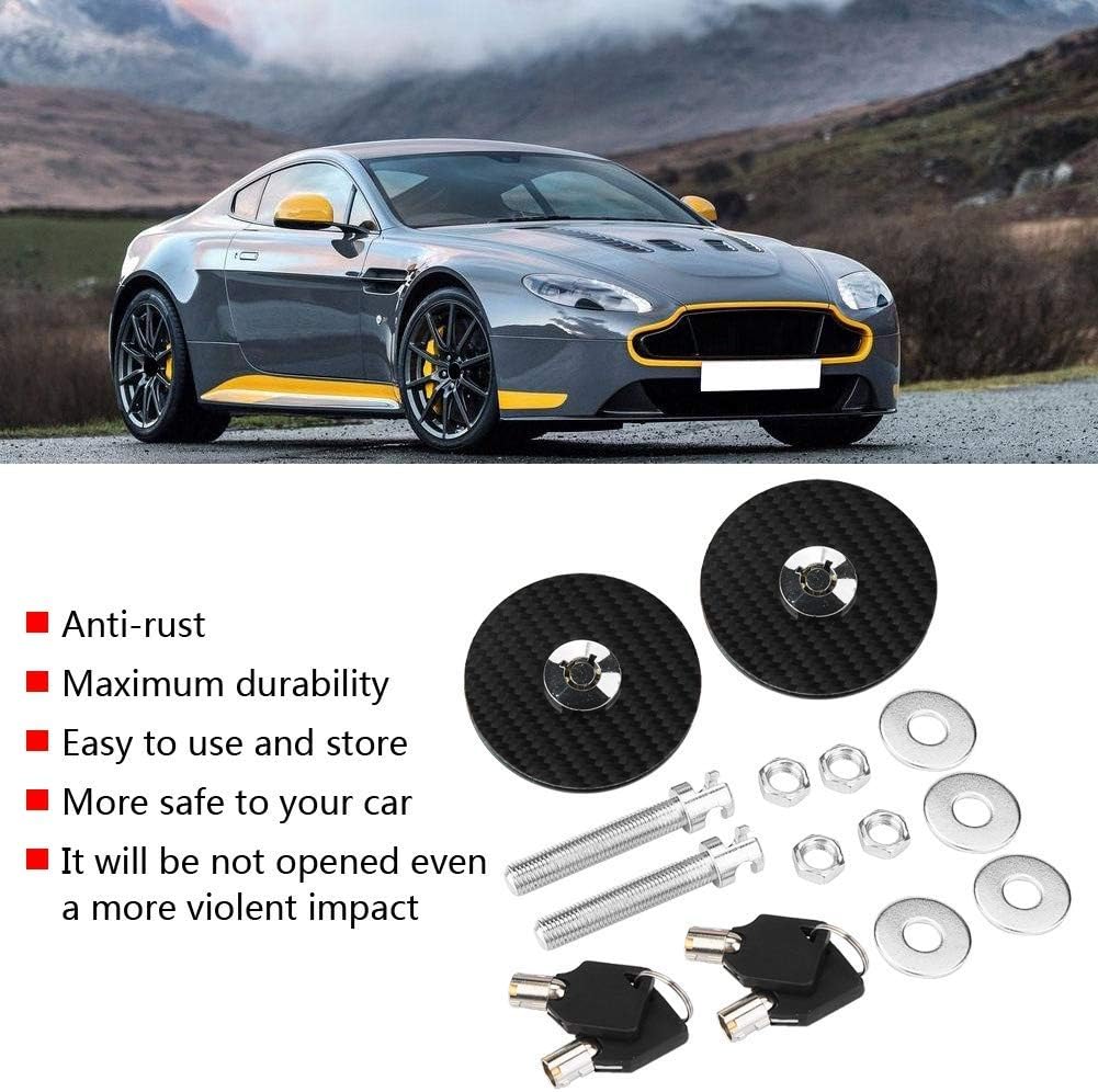 for hood pin kit Car Universal Carbon Fiber Style Engine Hood Cover Lock Key Pin Kit Quick Latch Release Pack of 2
