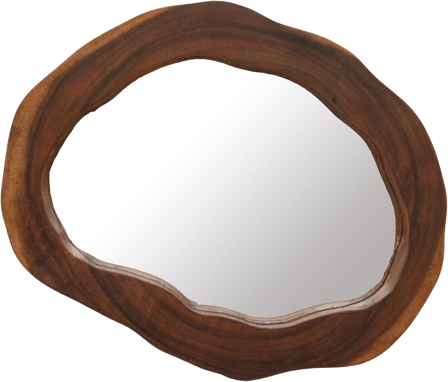 Hand Finished Natural Acacia Wood Framed Wall Mirror