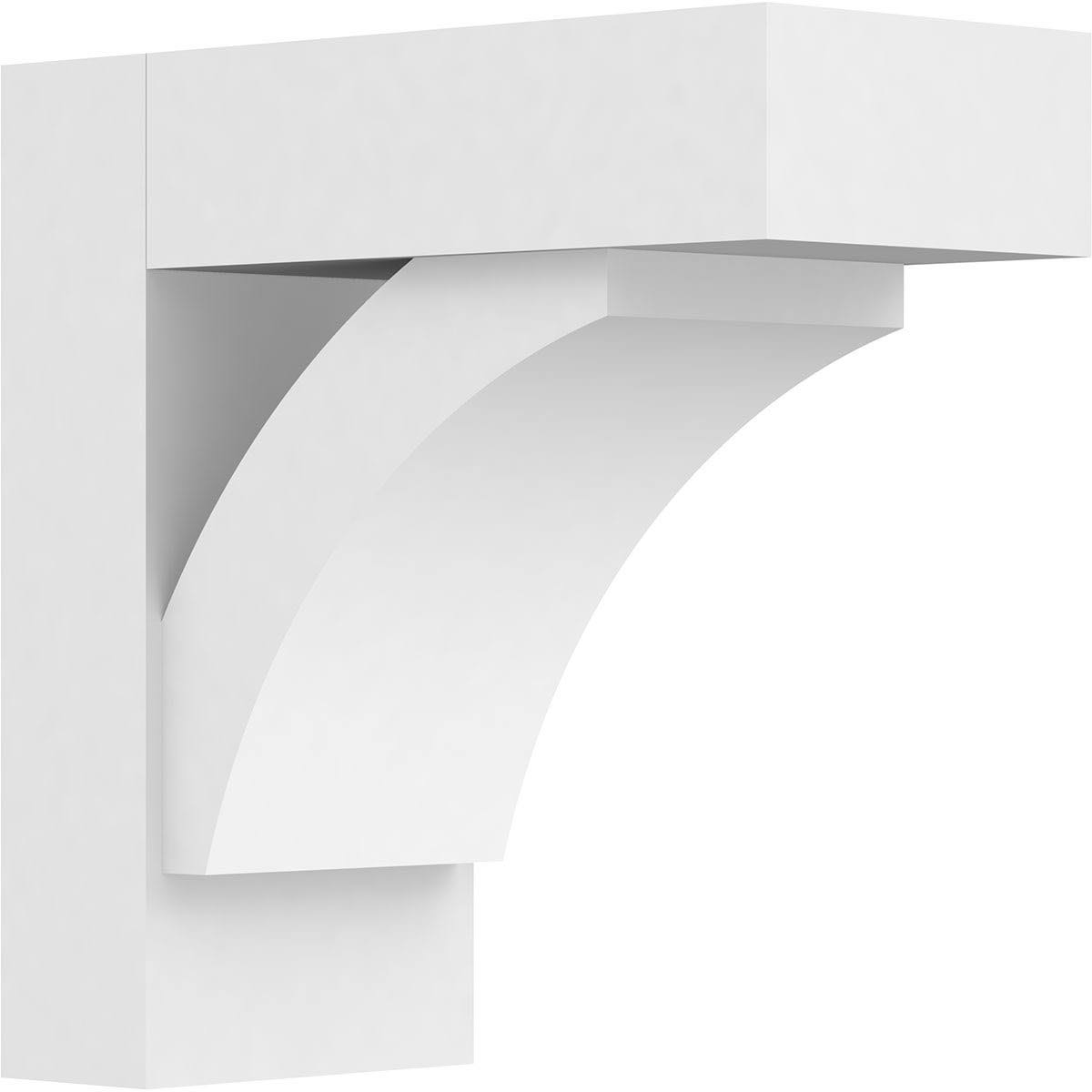 Ekena Millwork BKTP05X12X12THR05 Standard Thorton Architectural Grade PVC Bracket with Block Ends - 5 x 12 x 12 in.