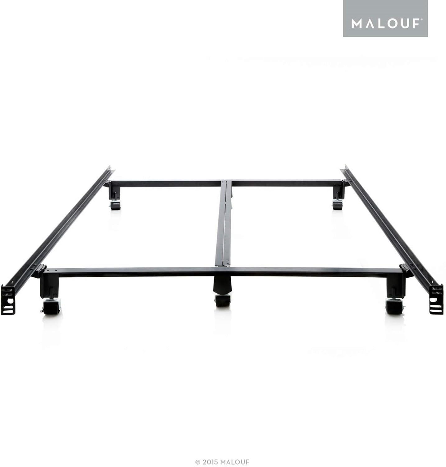 MALOUF Steelock Bed Frame, Full, Black