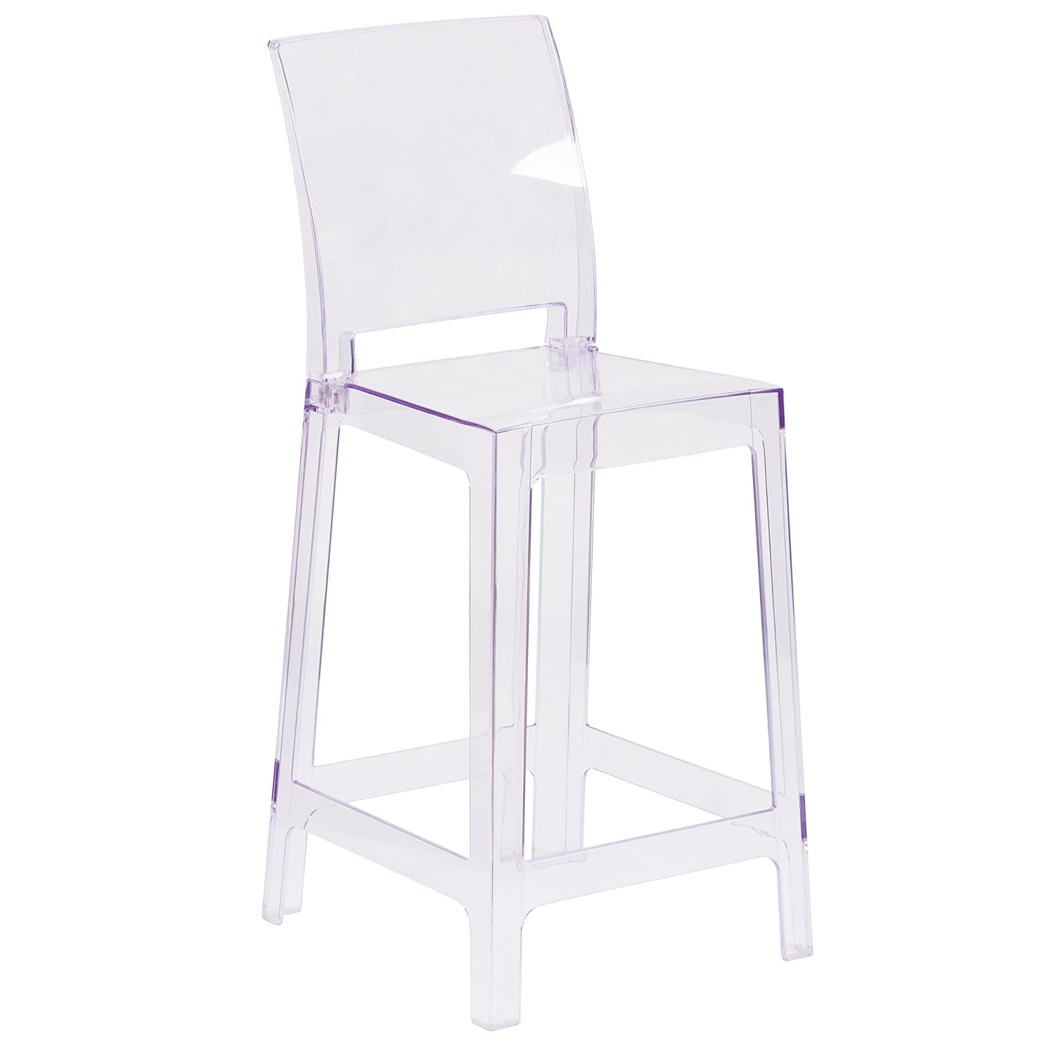 MFO Ghost Counter Stool in Transparent Crystal with Square Back