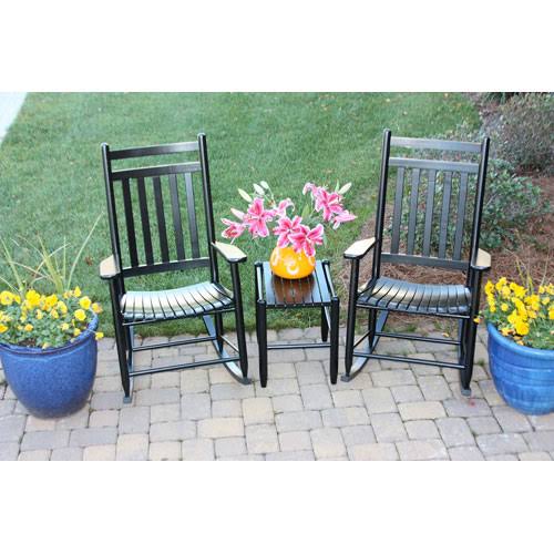 Dixie Seating 3 Piece Conversation Set; Black