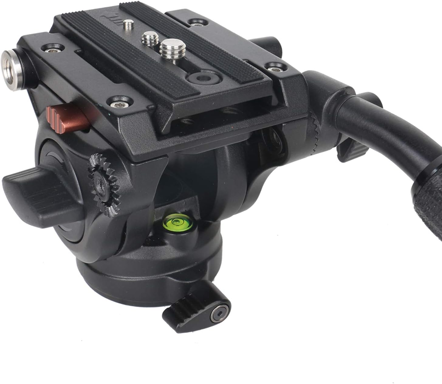 Cayer H4 Video Fluid Head, Camera Tripod Fluid Drag Pan Head with 60 mm Flate Base, 2-Section Pan Bar Handle, 1/4 and 3/8 Screws Sliding Plate for DSLR Cameras Video Camcorders, Max Loading 13.2LB Pack of 2