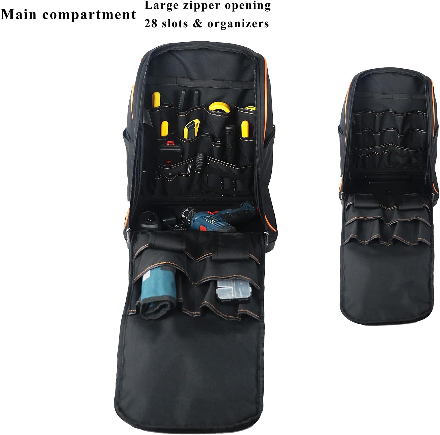 KAWAGARBO Tool Bag Backpack Heavy Duty Lightweight Tool Organizer / Tool Carrier Waterproof Molded Base