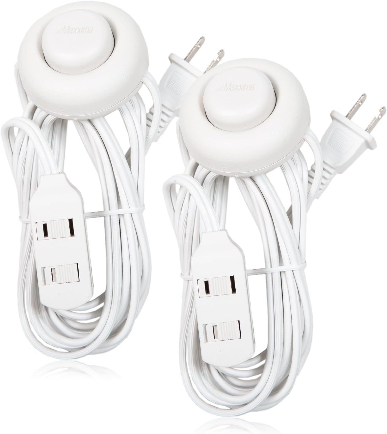 Maxxima 9 ft 3 Outlet Extension Cord with On/Off Foot Switch (Pack of 2)