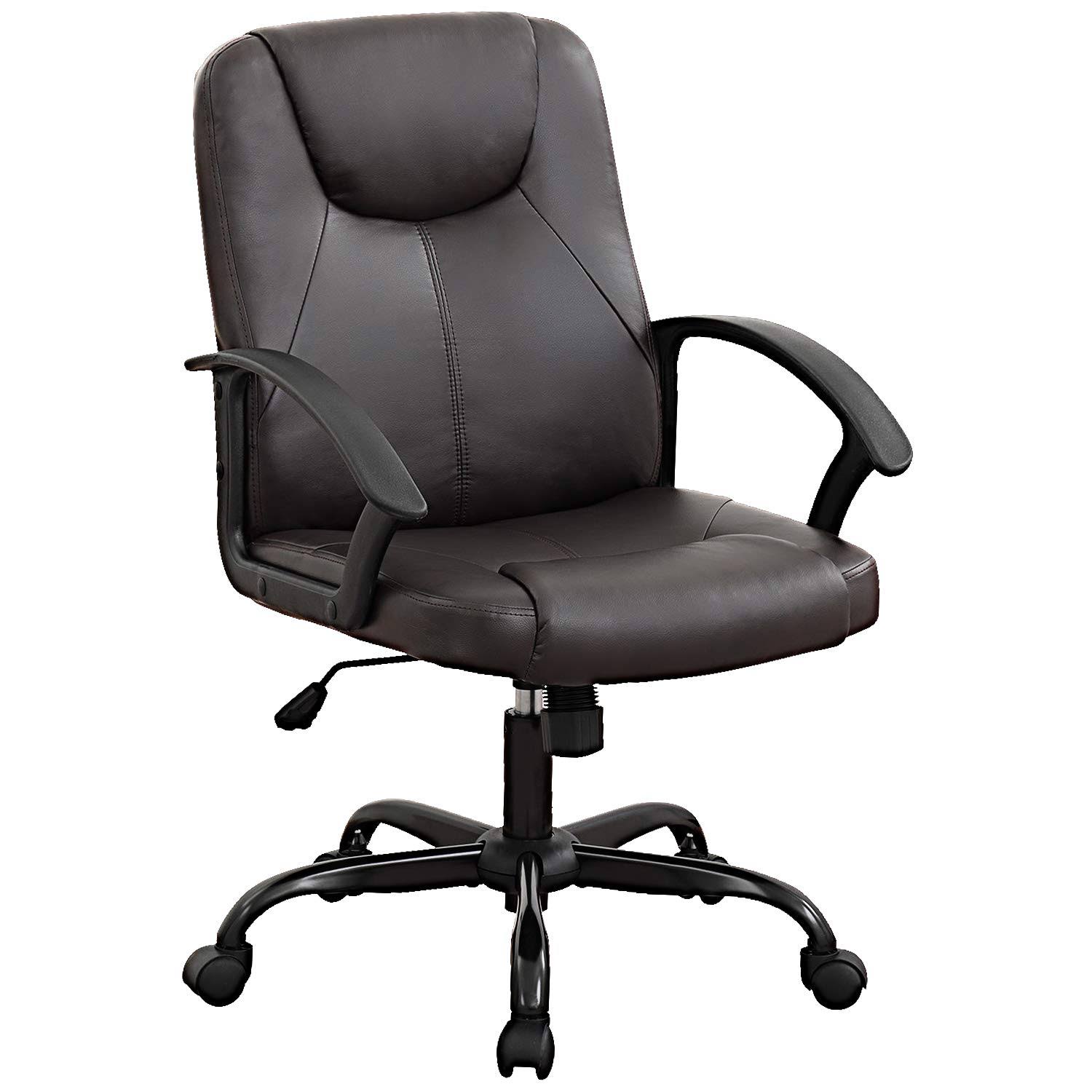 BestOffice Executive Chair with Swivel u0026 Lumbar SUPPORT, 250 lb. Capacity, Brown