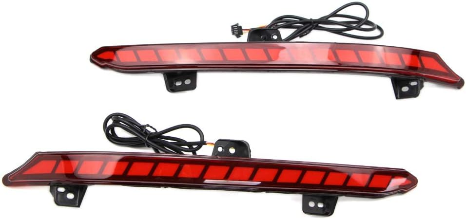 Dreamseek LED Reflector Tail Light for Honda Accord 2018 2019 2020 2021 2022 Rear Bumper Brake Lamp with Dynamic Sequential Turn Signal Red Lens