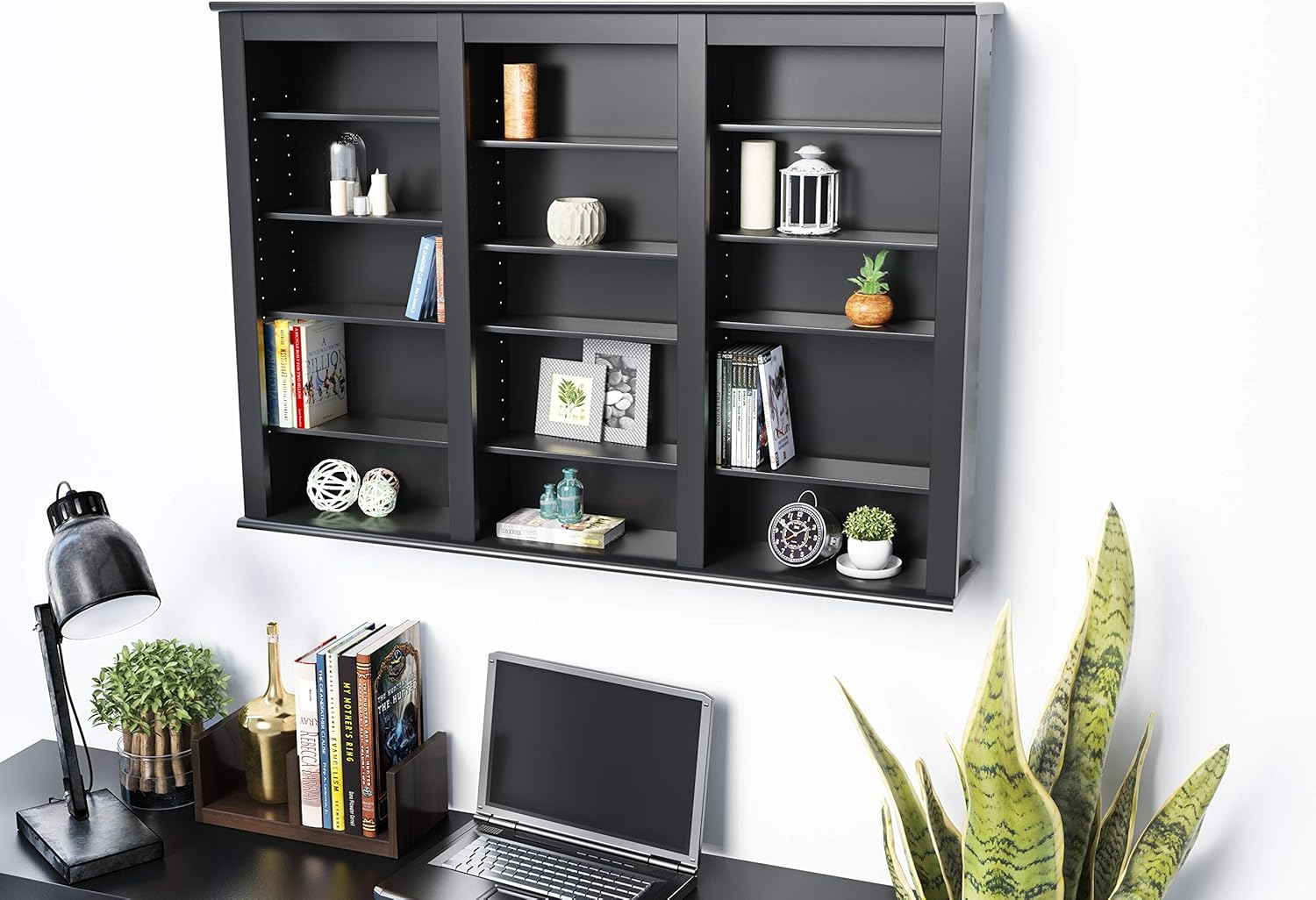 Prepac Black Large Capacity Wall Media Storage Rack