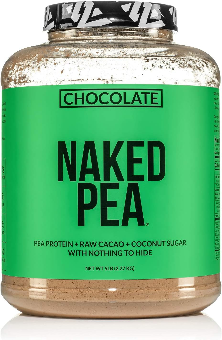 Chocolate Naked Pea Protein - Pea Protein Isolate from North American Farms - 5lb Bulk, Plant Based, Vegetarian & Vegan Protein. Easy to Digest, Non-GMO, Gluten Free, Lactose Free, Soy Free Pack of 2