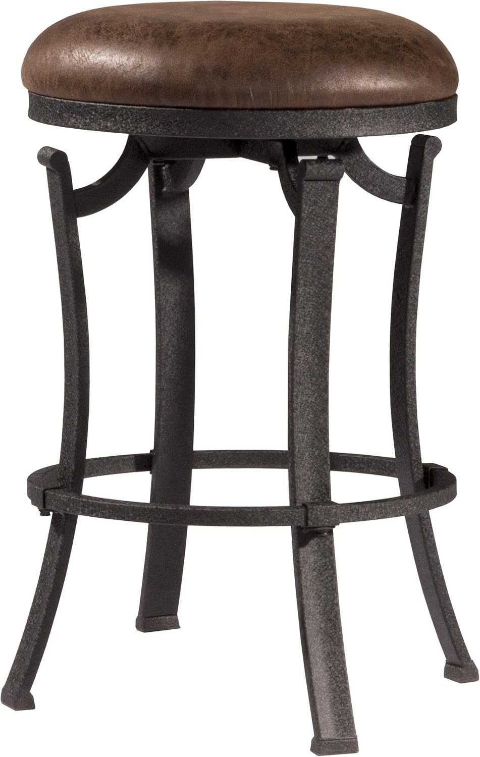 Hillsdale Kelford Swivel Backless Stool, Counter, Textured Black