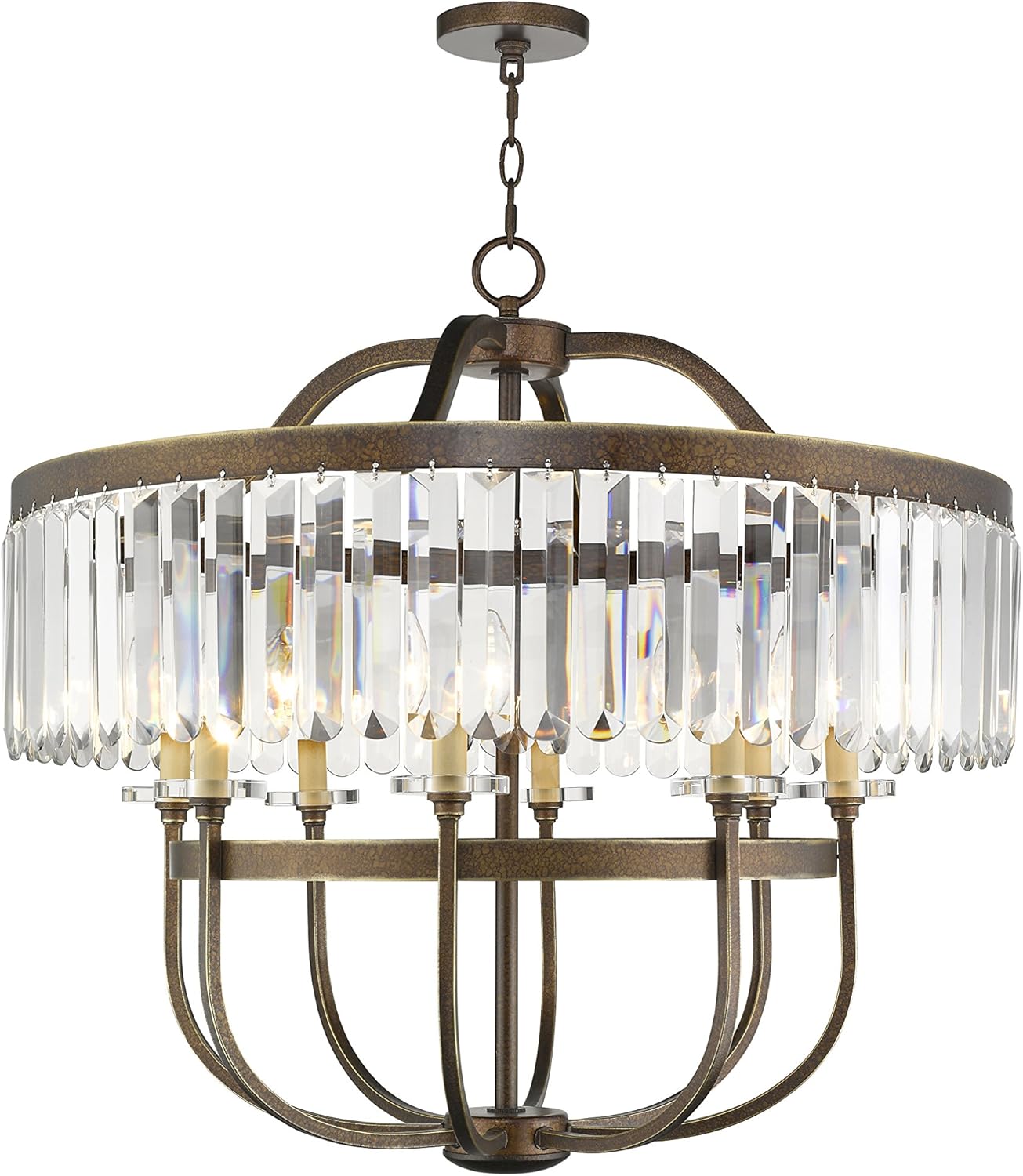 Livex Lighting 50549-64 Ashton 8-Light Chandelier, Hand Painted Palacial Bronze