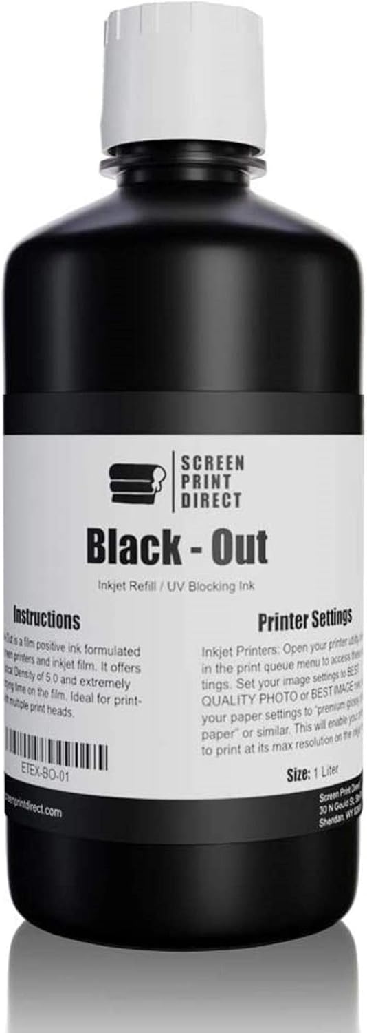 Black Out Universal Inkjet Refill UV Blocking for Film Positives 1 LTR Bottle 1