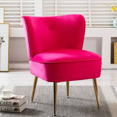 Cino 22.83x22 W Velvet Wingback Chair Mercer41 Fabric: Fuchsia Velvet