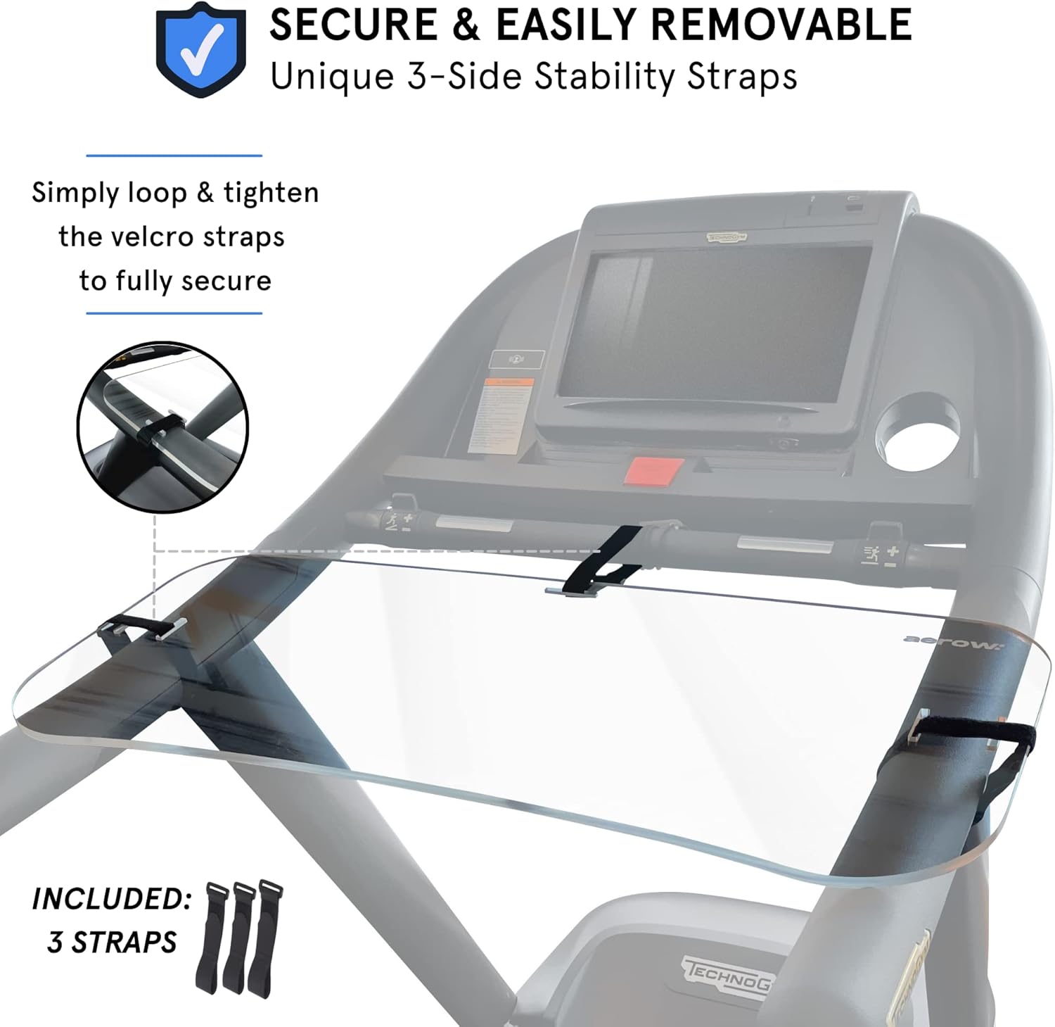 Treadmill Desk Attachment - Clear Treadmill Laptop Holder - Universal Fit 36