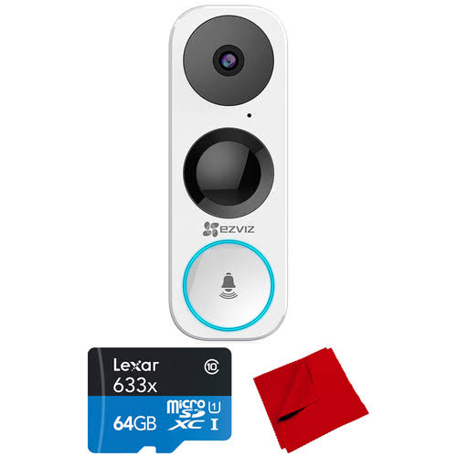 Ezviz DB1 Smart Video Doorbell, Wi-Fi, Vertical FOV w/ Accessories Bundle
