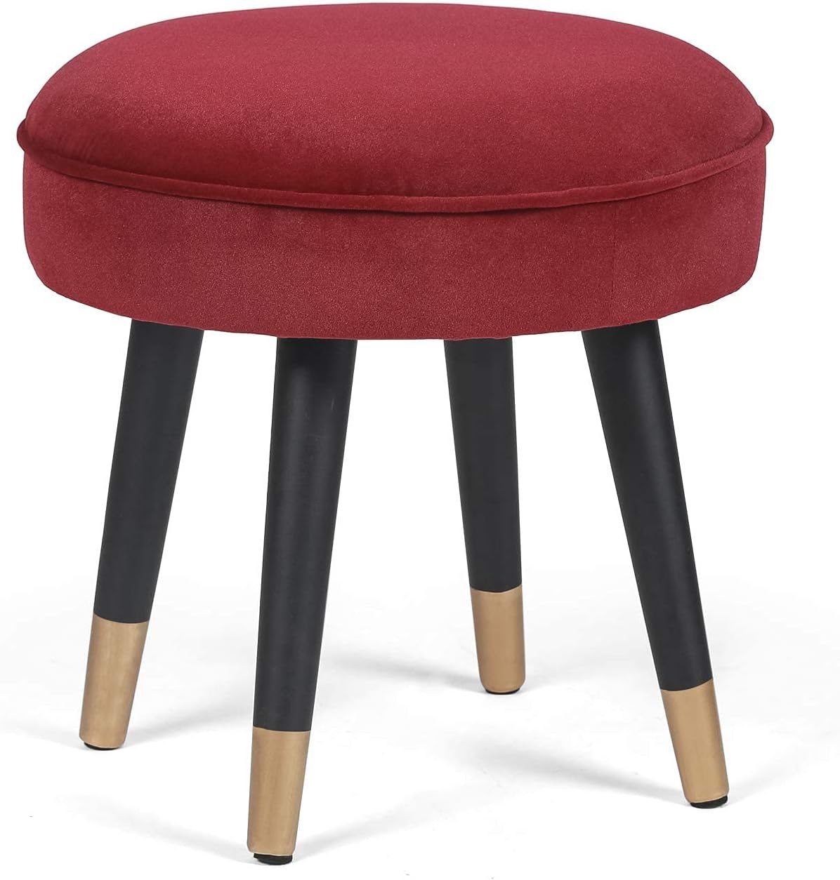 Joveco Fabric Round Ottoman Foot Rest Stool (Navy Blue) Pack of 2