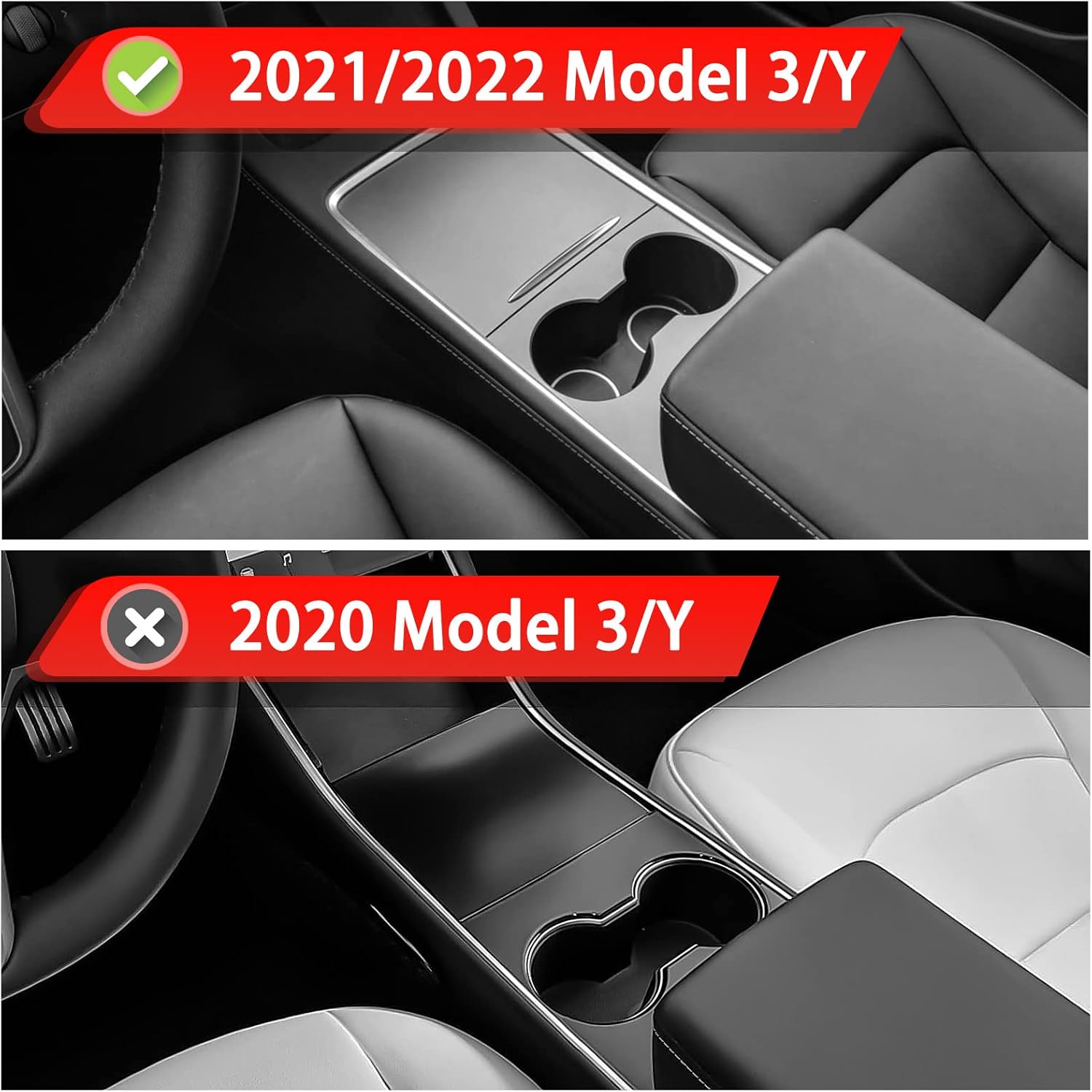 (Upgrade) 3PCS Center Console Organizer Tray Flocked Armrest Organizer Hidden Cubby Drawer Storage Box & 1PCS Trunk Hook Fit for 2021 2022 Tesla Model 3 Model Y Interior Accessories
