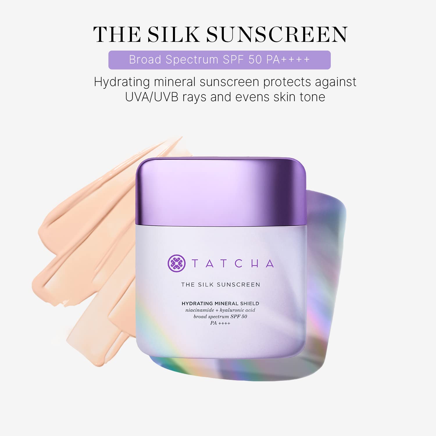 Tatcha The Silk Sunscreen: Broad Spectrum SPF 50 PA++++, Weightless, Hydrating Mineral Sunscreen, 50 ml / 1.7 oz Pack of 2