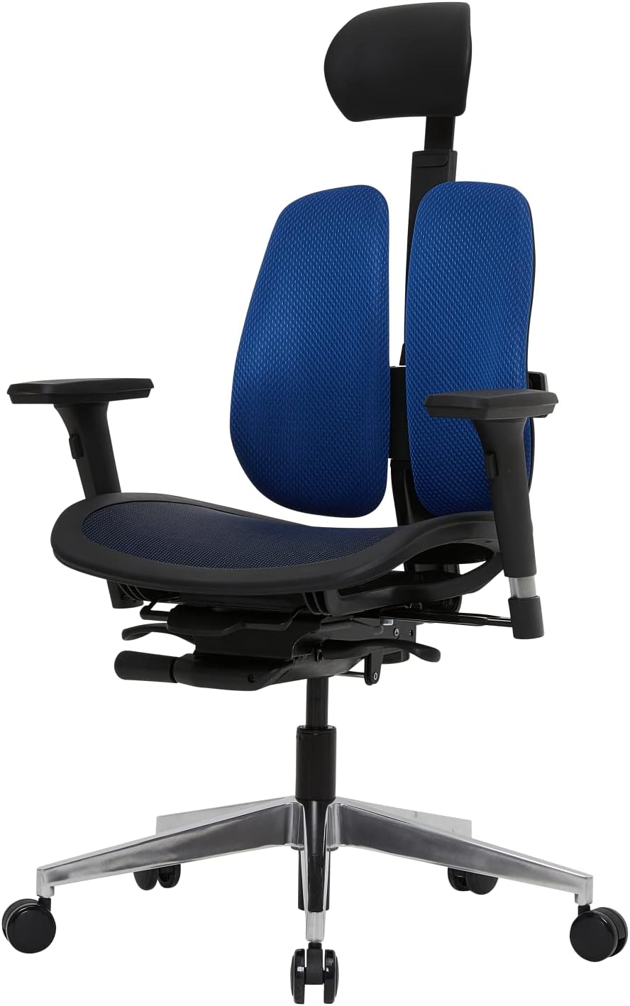 【DUOREST Alpha】 Dual-Back Home Office Desk Chairs - Ergonomic Office Chair, Office Chair with Lumbar Support, Best Office Chair for Posture, White Office Chair, Most Comfortable Office Chair (Black)
