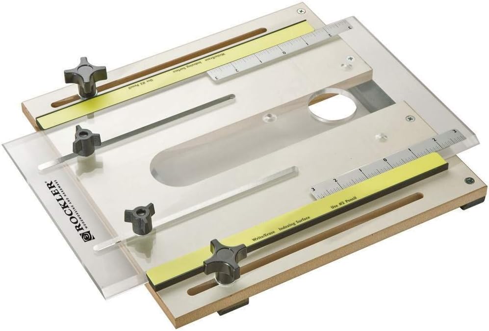 Rockler Router Fluting Jig - Router Jig for Perfect Flutes &ndash; Spline Jig is Easy to Custom Drill for Non-Standard Routers - Fluting Jig Built w/ MDF, Aluminum &ndash; Router Table Accessories