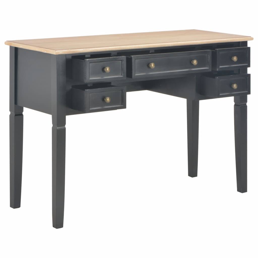 vidaXL Writing Desk Black 43.1x22x17.7x22x30.5x22 Wood