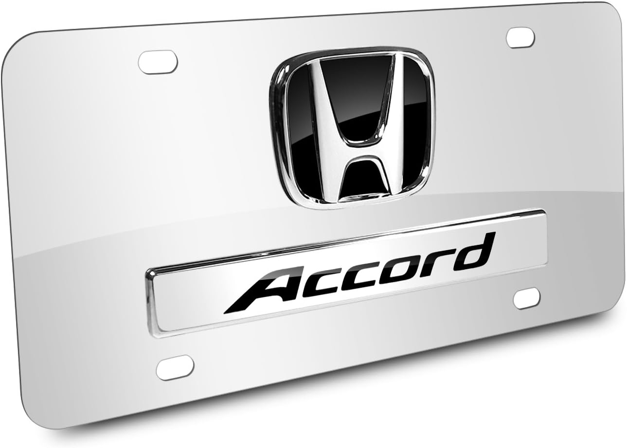 Au-Tomotive Gold, INC. Honda Accord 3D Logo Chrome Steel License Plate