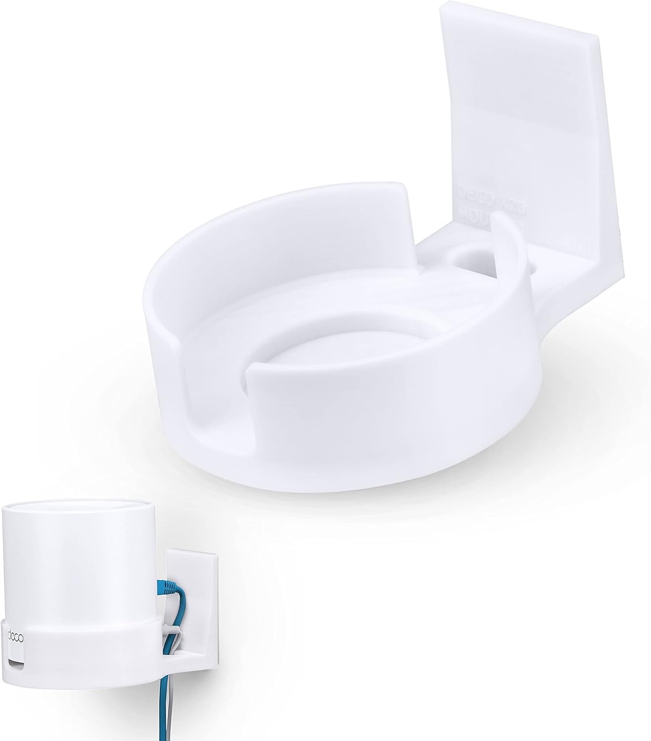 Adhesive Deco X20 & X60 Wall Mount Holder Shelf for TP Link WiFi Mesh, Strong VHB Tape Bracket, Easy to Install, No Tools, Screws or Drilling, White by Brainwavz (Single)