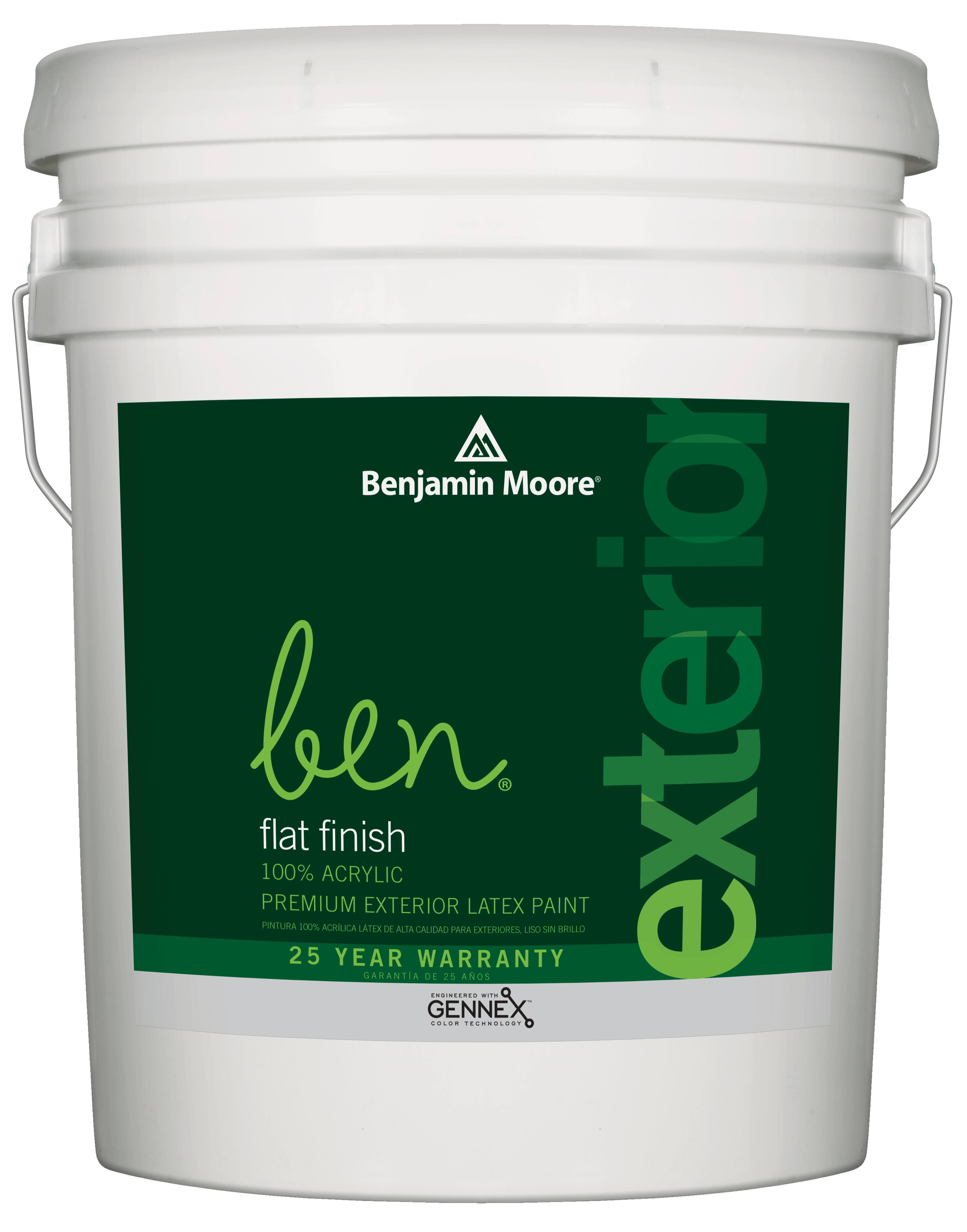 Benjamin Moore Ben 100% Acrylic Exterior Flat 2x Base 5 Gallon
