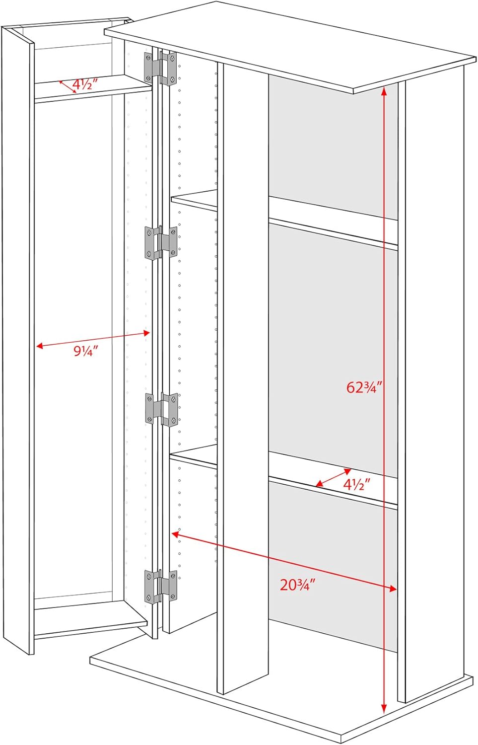 Prepac Grande Locking Media Storage Cabinet with Shaker Doors Storage Cabinet, Black
