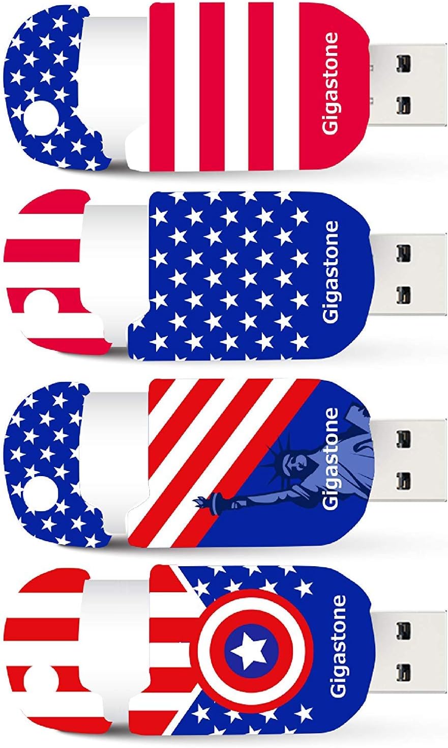 [Gigastone] V10 128GB 5-Pack USB 2.0 Flash Drive Thumb Drive Memory Stick Pen Drive Retractable Design (Multi Color) Pack of 2