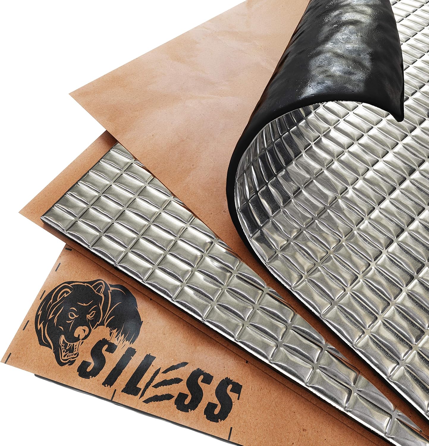 Siless 80 mil (2mm) 36 sqft Car Sound Deadening mat - Butyl Automotive Sound Deadener - Noise Insulation and Vibration Dampening Material (36 sqft) Pack of 2