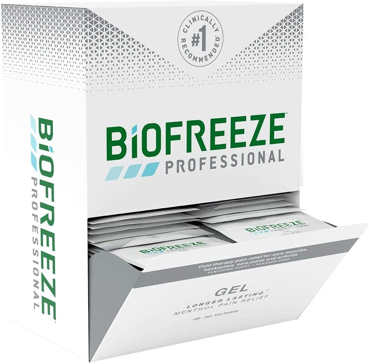 Biofreeze Pain Relief Gel, Fast Acting, Long Lasting, & Powerful Topical Available in Packets, Tube, & Pump Bottle Pack of 2