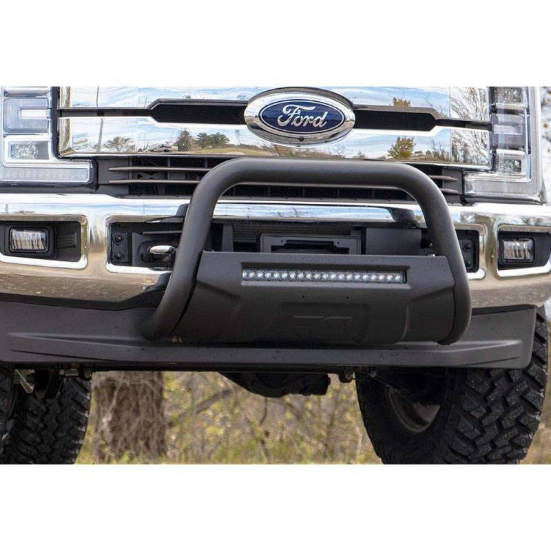 Rough Country Ford 17-20 F-250 Bull Bar w/LED Light Bar Black - B-F2017