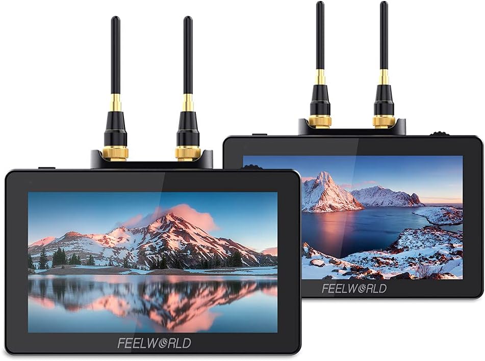 FEELWORLD FT6 FR6 5.5 Inch Wireless Video Transmission DSLR Camera Field Monitor Built in Transmitter and Receiver System Long Range 800ft Low Latency 0.07s Touch 3D LUT HDR 4K HDMI Director AC DP