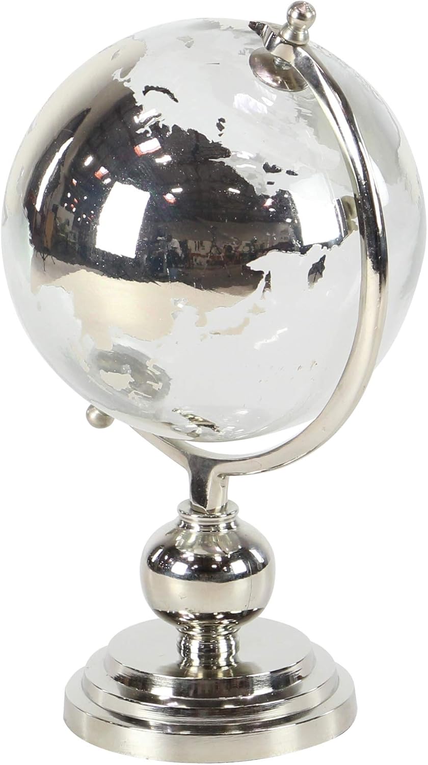 Deco 79 Modern Glass and Metal Decorative Globe, 8