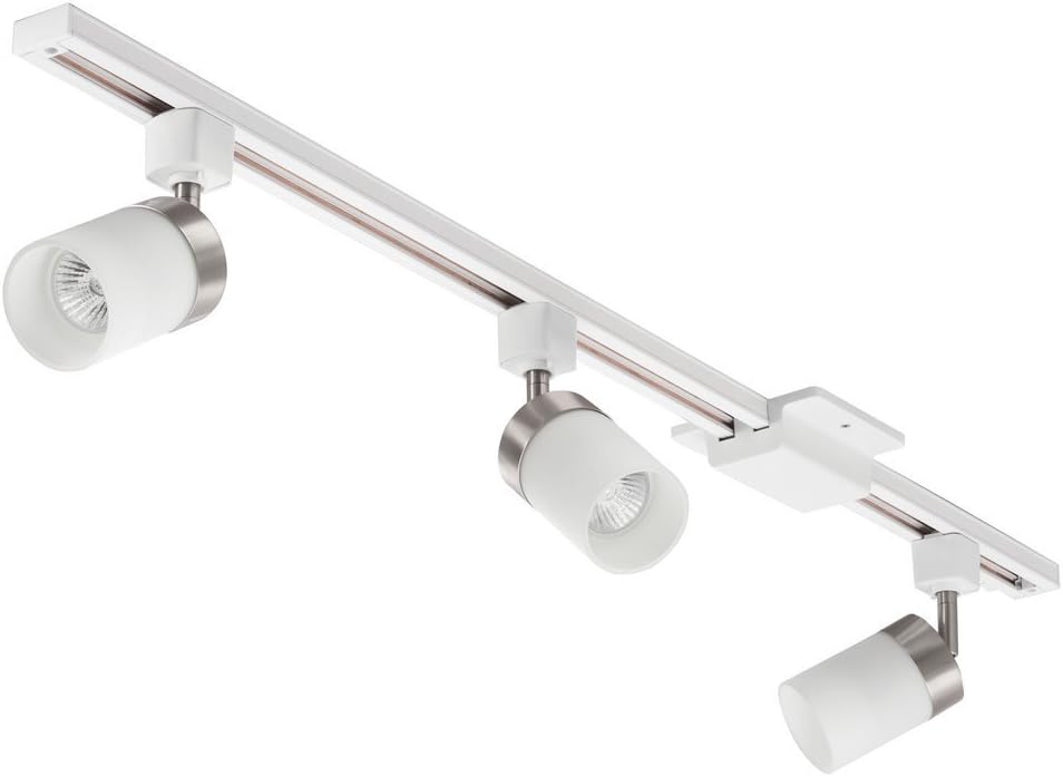 Lithonia Lighting LTKCYLD BN M4 Three Light MR16GU10 Track Kit, Brush Nickel Finish with Clear Glass, White Pack of 2