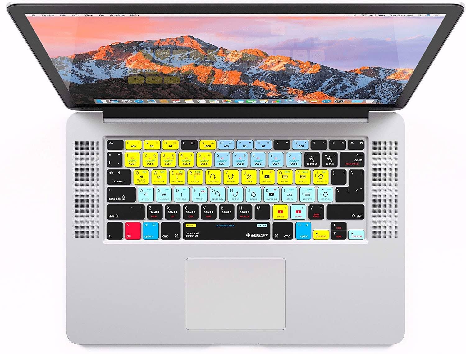 Editors Keys Serato DJ Keyboard Cover for MacBook Pro Before 2016, Scratch Live, Multi Colored, Platform Mac