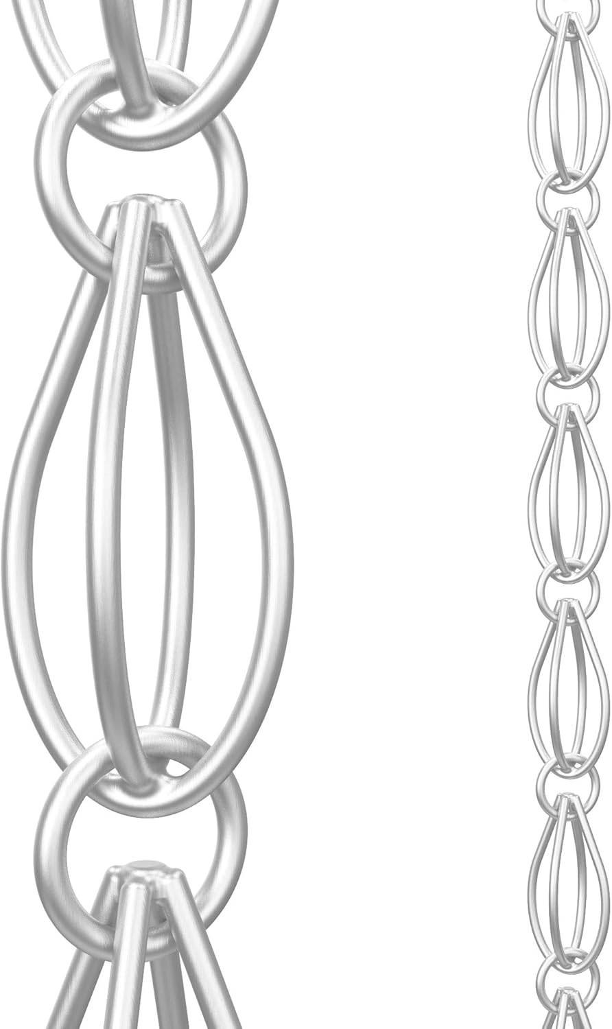 Rain Chains Direct Oval Loop Chain Made With Aluminum, 8.5 feet Pack of 2