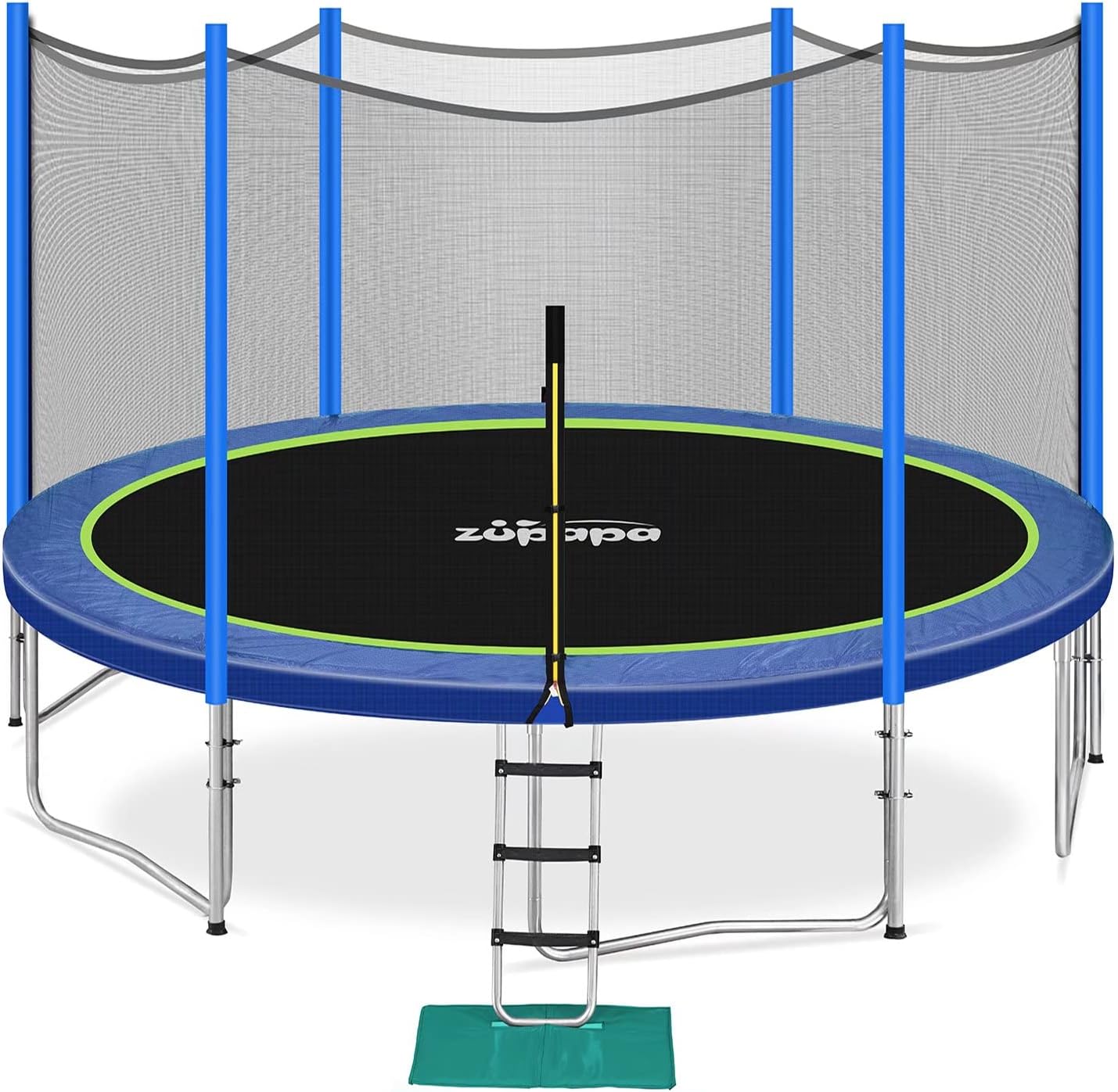 Zupapa 15 14 12 10 8ft Trampoline with Safety Enclosure for Kids Adults Yard Happiness Upgraded Techniques Unbeatable Quality Include All Accessories