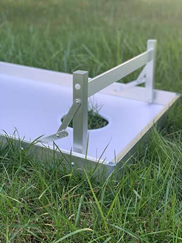 Backyard Champs Corn Hole Outdoor Game: 2 Portable MDF Cornhole Boards and 8 Bean Bags, 2 x 3 foot, Aluminum Frame
