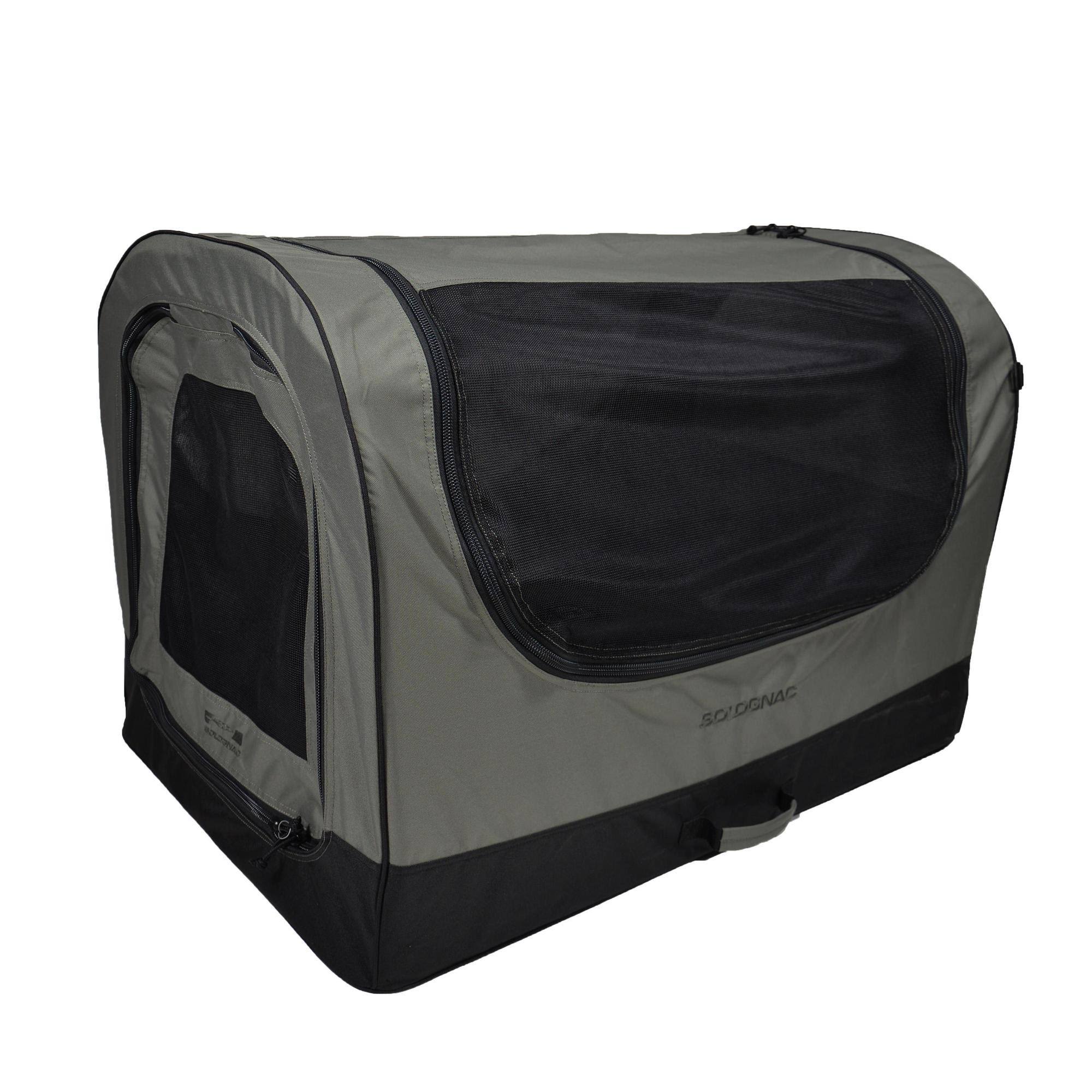 SOLOGNAC Hunting Fold-Down Dog Transport Box Gray / S / 8308701