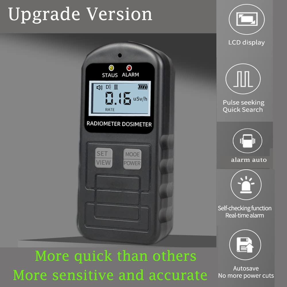 [Upgrade Version]Nuclear Radiation Detector,Portable and Accuracy Geiger Counter Dosage Alarm Device Dosimeter