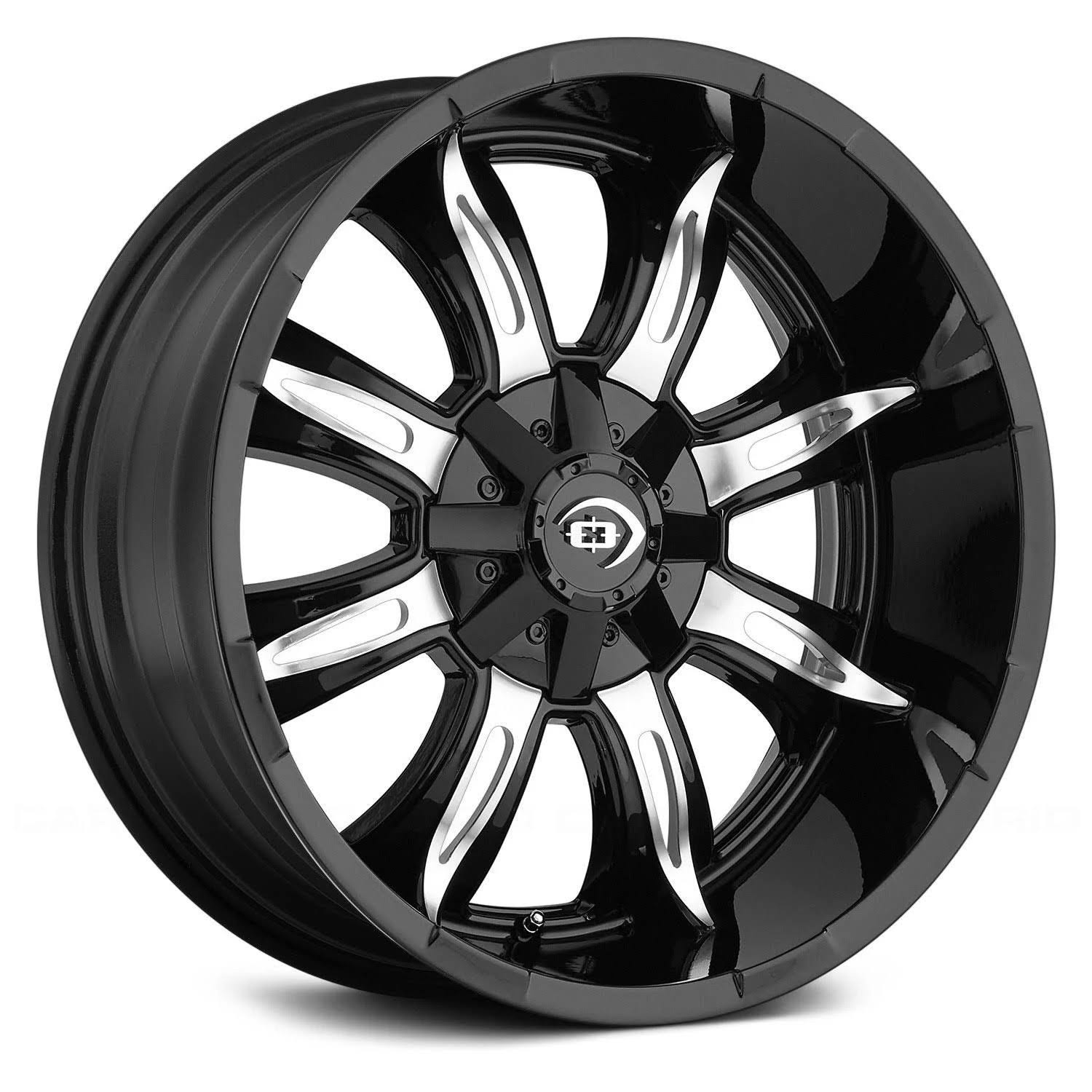 Vision Manic Gloss Black Machined Face Wheel 20x10 8x165.1 -25