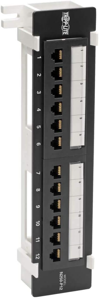 TRIPP LITE Cat6 PoE+ Compliant Patch Panel 24-Port 110/Krone 568A/B RJ45 Ethernet 1URM Rackmount TAA (N252-P24), Black Pack of 2