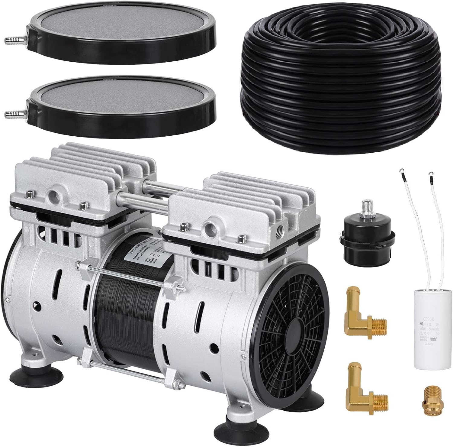 Pond Aeration System, 550W 5.76CFM Pond Aerator Pump, Dual 8.5