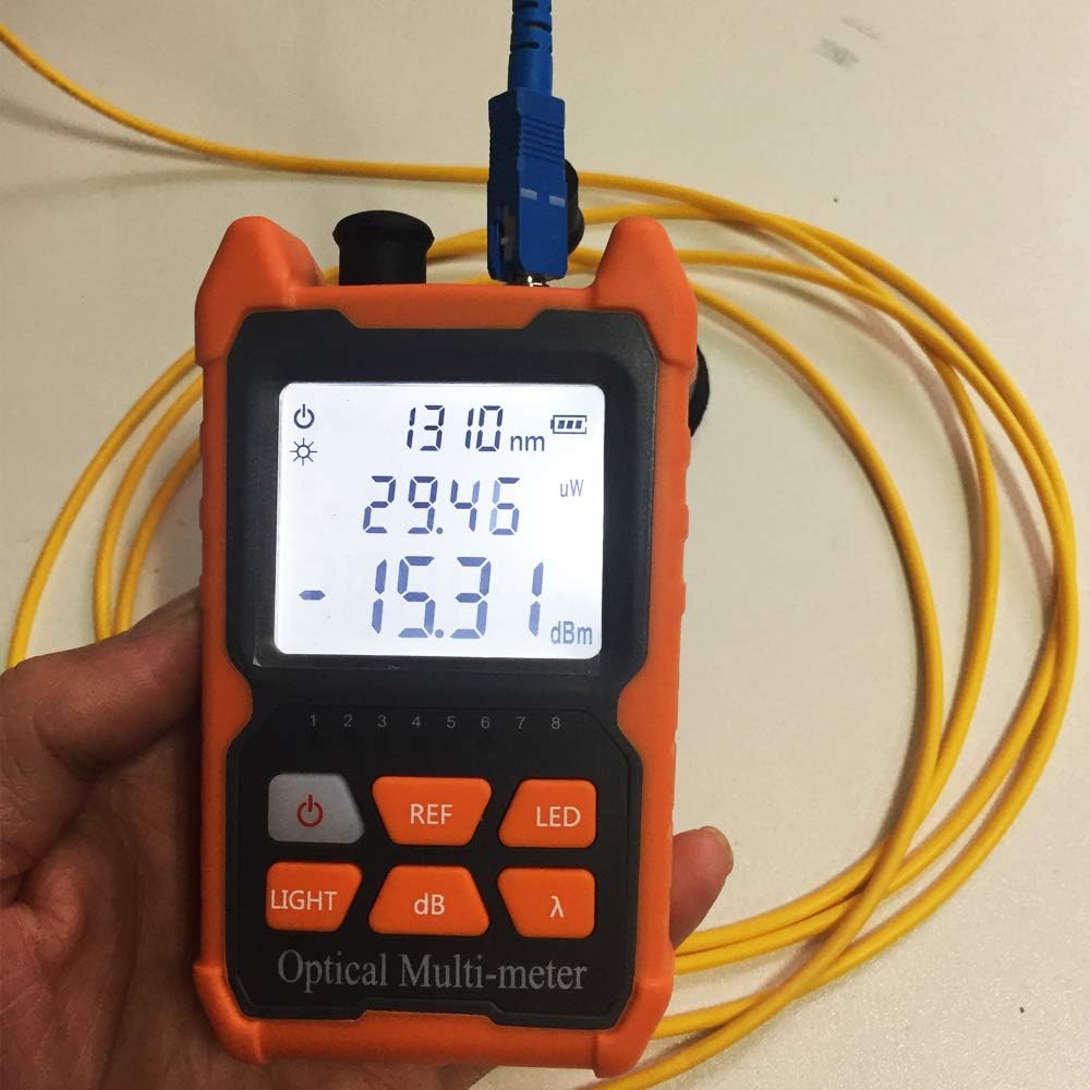 D YEDEMC Mini Optical Fiber Power Meter FC/SC/ST universal interface Fiber Tester Built-in 2Mw Visual Fault Locator Li-ion Battery USB Charge