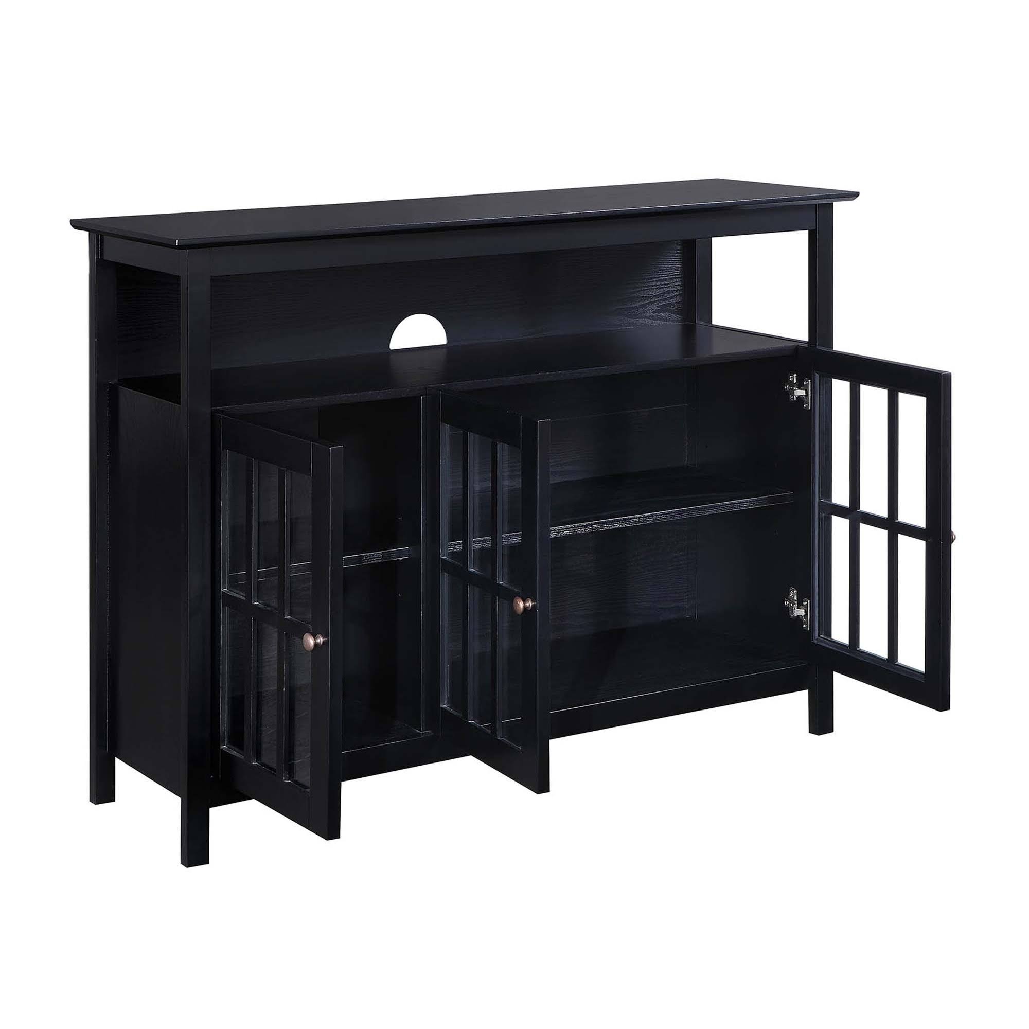 Convenience Concepts Big Sur Deluxe 48x22 TV Stand with Storage Cabinets and Shelf, Black